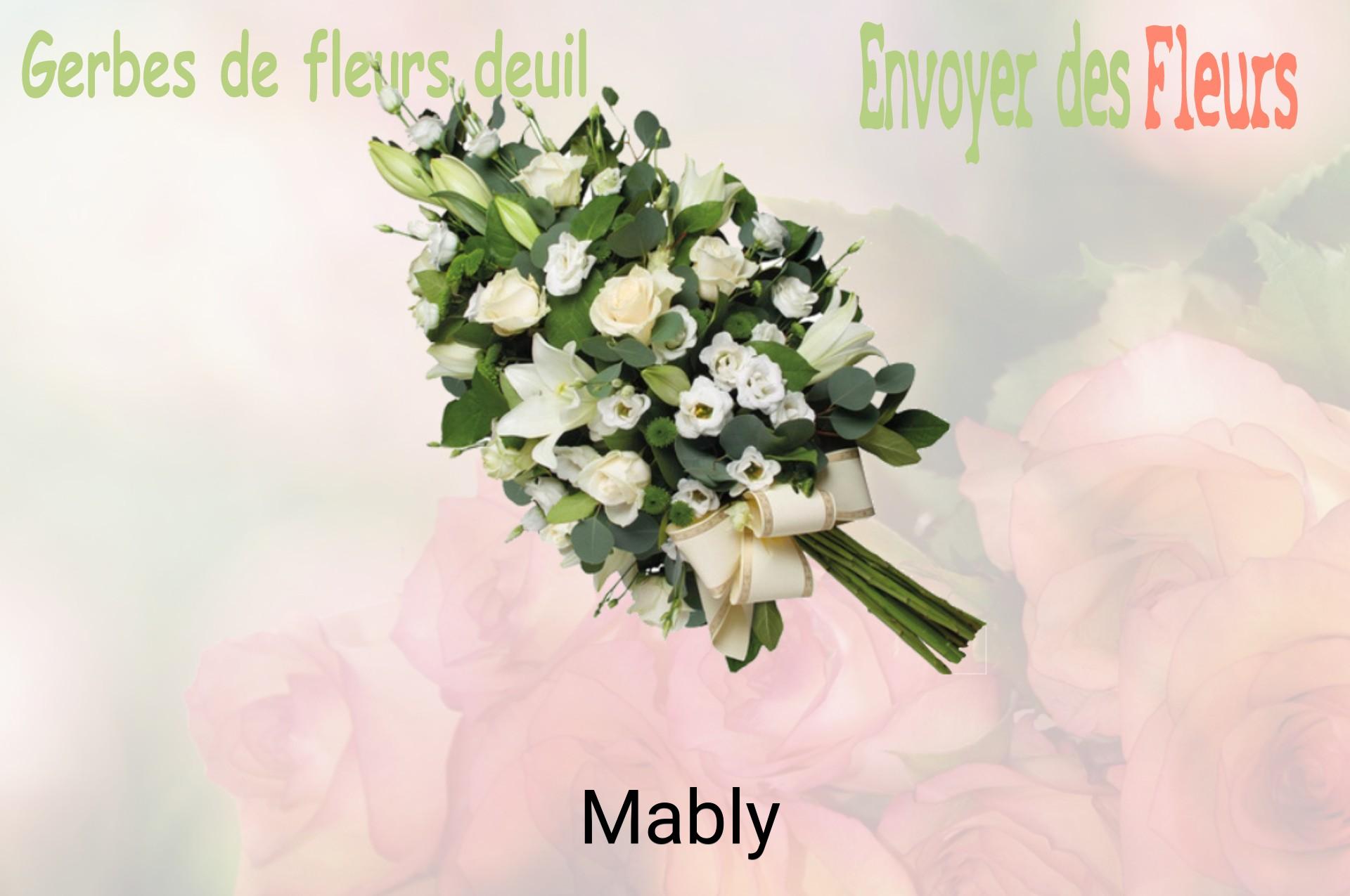 Gerbe de fleurs de deuil livrée à Mably